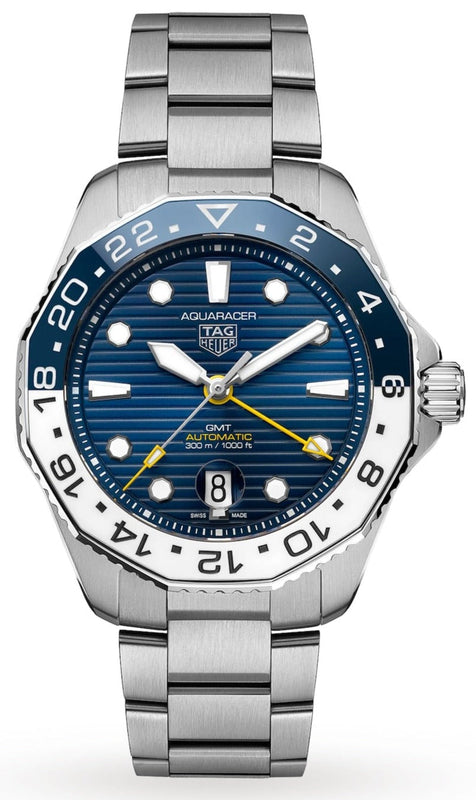 Tag Heuer Aquaracer Professional 300 GMT Automatic Blue Dial Silver Steel Strap Watch for Men - WBP2010.BA0632 Buy Now By Tag Heuer