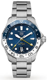 Tag Heuer Aquaracer Professional 300 GMT Automatic Blue Dial Silver Steel Strap Watch for Men - WBP2010.BA0632 Buy Now By Tag Heuer
