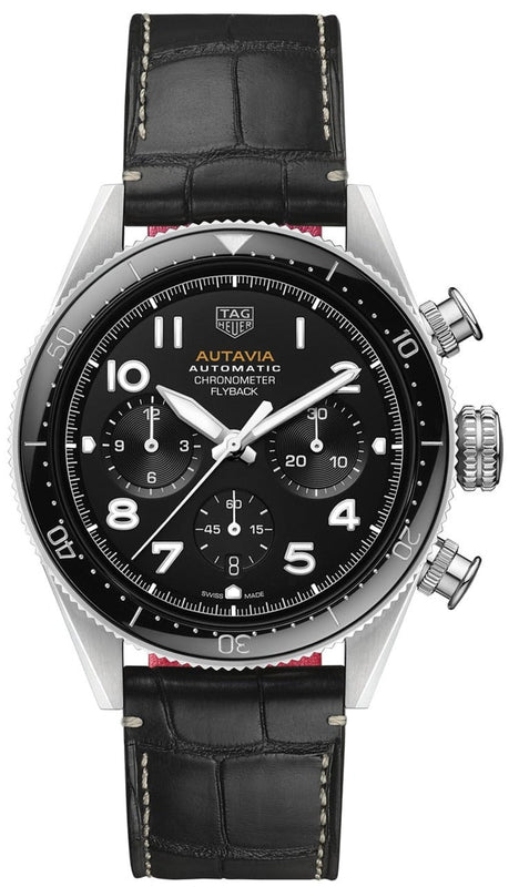 Tag Heuer Autavia Chronometer Flyback Automatic Chronograph Black Dial Black Leather Strap Watch for Men - CBE511A.FC8279 Buy Now By Tag Heuer