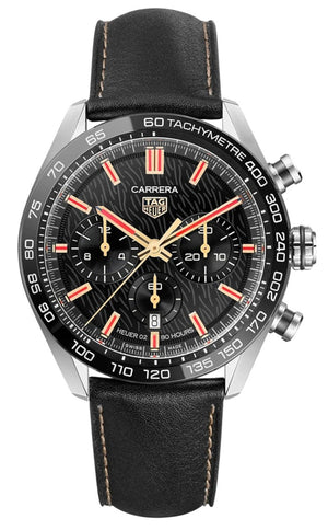 Tag Heuer Carrera Year of The Rabbit Automatic Chronograph Black Dial Black Leather Strap Watch for Men - CBN2A1L.FC6521 Buy Now By Tag Heuer
