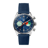 Tag Heuer Carrera Skipper Automatic Chronograph Blue Dial Blue Nylon Strap Watch for Men - CBS2213.FN6002 Buy Now By Tag Heuer