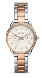 Fossil Tailor White Dial Two Tone Steel Strap Watch for Women - ES4396 Buy Now By Fossil