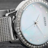 Guess Chelsea Mother of Pearl White Dial Silver Mesh Strap Watch For Women - W0647L1 Buy Now By Guess