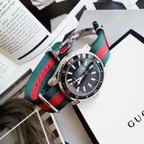 Gucci Dive Black Dial Two Tone NATO Strap Watch For Men - YA136206 Buy Now By Gucci