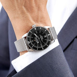 Breitling Superocean Heritage B20 Automatic 42 Black Dial Silver Mesh Bracelet Watch for Men - AB2010121B1A1 Buy Now By Breitling