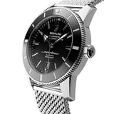 Breitling Superocean Heritage B20 Automatic 46 Black Dial Silver Mesh Bracelet Watch for Men - AB2020121B1A1 Buy Now By Breitling