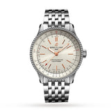 Breitling Navitimer Automatic 35 White Dial Silver Steel Strap Watch for Men - A17395F41G1A1 Buy Now By Breitling