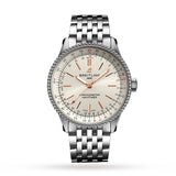 Breitling Navitimer Automatic 35 White Dial Silver Steel Strap Watch for Men - A17395F41G1A1 Buy Now By Breitling