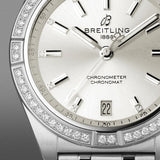 Breitling Chronomat Automatic 36 Diamonds White Dial Silver Steel Strap Watch for Women - A10380591A1A1 Buy Now By Breitling