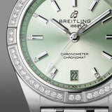 Breitling Chronomat Automatic 36 Diamonds Green Dial Two Tone Steel Strap Watch for Women - A10380591L1A1 Buy Now By Breitling