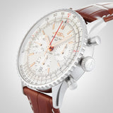 Breitling Navitimer B01 Chronograph 41 White Dial Brown Leather Strap Watch for Men - AB0139211G1P1 Buy Now By Breitling