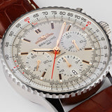 Breitling Navitimer B01 Chronograph 41 White Dial Brown Leather Strap Watch for Men - AB0139211G1P1 Buy Now By Breitling