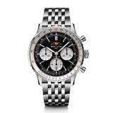 Breitling Navitimer B01 Chronograph 43 Black Dial Silver Steel Strap Watch for Men - AB0138211B1A1 Buy Now By Breitling