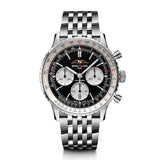 Breitling Navitimer B01 Chronograph 43 Black Dial Silver Steel Strap Watch for Men - AB0138211B1A1 Buy Now By Breitling