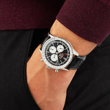 Breitling Navitimer B01 Chronograph 46 Black Dial Black Leather Strap Watch for Men - AB0137211B1P1 Buy Now By Breitling