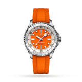 Breitling Superocean Automatic 36 Orange Dial Orange Rubber Strap Watch for Men - A17377211O1S1 Buy Now By Breitling