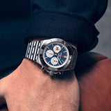 Breitling Chronomat B01 42 Six Nations France Blue Dial Silver Steel Strap Watch for Men - AB0134A81C1A1 Buy Now By Breitling