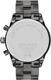 Movado Heritage Calendoplan Chronograph Black Dial Black Steel Strap Watch For Men - 3650125 Buy Now By Movado