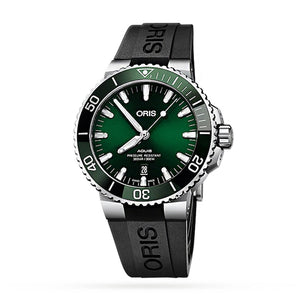 Oris Aquis Date Green Dial Black Rubber Strap Watch for Men - 0173377304157-0742464EB Buy Now By Oris