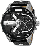 Diesel Mr Daddy Chronograph Black Dial Black Leather Strap Watch For Men - DZ7313 Buy Now By Diesel