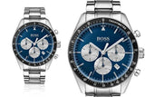 Hugo Boss Chronograph Blue Dial Silver Steel Strap Watch for Men - 1513630 Buy Now By Hugo Boss