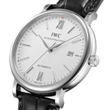 IWC Portofino Automatic White Dial Black Leather Strap Watch for Men - IW356501 Buy Now By IWC