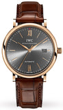IWC Portofino Automatic Grey Dial Brown Leather Strap Watch for Men - IW356511 Buy Now By IWC