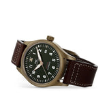 IWC Pilot's Watch Automatic Spitfire Green Dial Brown Leather Strap Watch for Men - IW326802 Buy Now By IWC