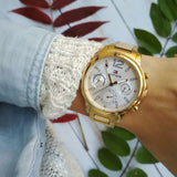 Tommy Hilfiger Claudia White Dial Gold Steel Strap Watch for Women - 1781742 Buy Now By Tommy Hilfiger