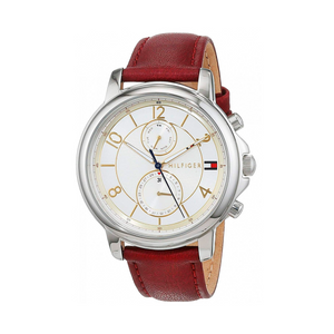 Tommy Hilfiger Claudia White Dial Red Leather Strap Watch for Women - 1781816 Buy Now By Tommy Hilfiger