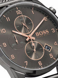 Hugo Boss Onyx Grey Dial Black Leather Strap Watch for Men - 1513366 Buy Now By Hugo Boss