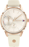 Tommy Hilfiger Brooke Quartz White Dial Cream Leather Strap Watch for Women - 1782022 Buy Now By Tommy Hilfiger