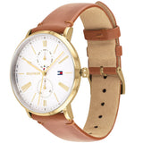 Tommy Hilfiger Jenna Quartz White Dial Brown Leather Strap Watch for Women - 1782073 Buy Now By Tommy Hilfiger
