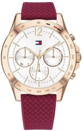 Tommy Hilfiger Haven Quartz White Dial Red Rubber Strap Watch For Women - 1782200 Buy Now By Tommy Hilfiger