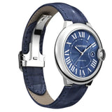 Cartier Ballon Bleu De Cartier Blue Dial Blue Leather Strap Watch for Men - WSBB0027 Buy Now By Cartier