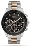 Hugo Boss Here Chronograph Black Dial Two Tone Steel Strap Watch for Men - 1513757