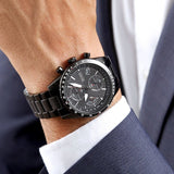 Hugo Boss Pilot Edition Chronograph Black Dial Black Steel Strap Watch for Men - 1513854 Buy Now By Hugo Boss