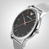 Emporio Armani Luigi Analog Black Dial Silver Mesh Bracelet Watch For Men - AR11272 Buy Now By Emporio Armani