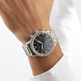 Emporio Armani Mario Chronograph Black Dial Silver Steel Strap Watch For Men - AR11241 Buy Now By Emporio Armani