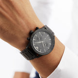 Emporio Armani Mario Chronograph Black Dial Black Steel Strap Watch For Men - AR11242 Buy Now By Emporio Armani