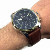 Tommy Hilfiger Decker Blue Dial Brown Leather Strap Watch for Men - 1791561 Buy Now By Tommy Hilfiger