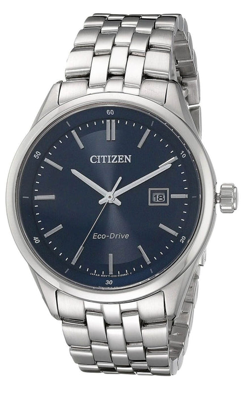 Citizen Eco Drive Blue Dial Silver Steel Strap Watch For Men - BM7250-56L Buy Now By Citizen