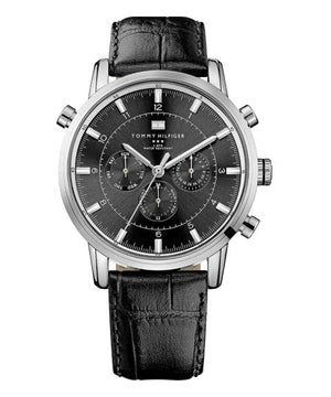Tommy Hilfiger Harrison Chronograph Black Dial Black Leather Strap Watch for Men - 1790875 Buy Now By Tommy Hilfiger