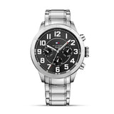Tommy Hilfiger Trent Chronograph Black Dial Silver Steel Strap Watch for Men - 1791054 Buy Now By Tommy Hilfiger