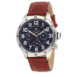 Tommy Hilfiger Trent Quartz Blue Dial Brown Leather Strap Watch for Men - 1791066 Buy Now By Tommy Hilfiger