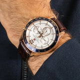 Tommy Hilfiger Luke Quartz White Dial Brown Leather Strap Watch for Men - 1791118 Buy Now By Tommy Hilfiger