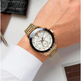 Tommy Hilfiger Luke Chronograph White Dial Gold Steel Strap Watch for Men - 1791121 Buy Now By Tommy Hilfiger
