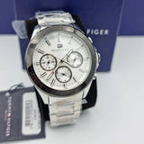Tommy Hilfiger Hudson Chronograph White Dial Silver Steel Strap Watch For Men - 1791227 Buy Now By Tommy Hilfiger