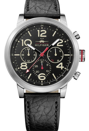 Tommy Hilfiger Jake Chronograph Black Dial Black Leather Strap Watch for Men - 1791232 Buy Now By Tommy Hilfiger