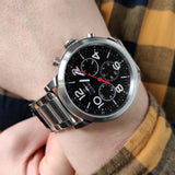 Tommy Hilfiger Jake Chronograph Black Dial Silver Steel Strap Watch for Men - 1791234 Buy Now By Tommy Hilfiger